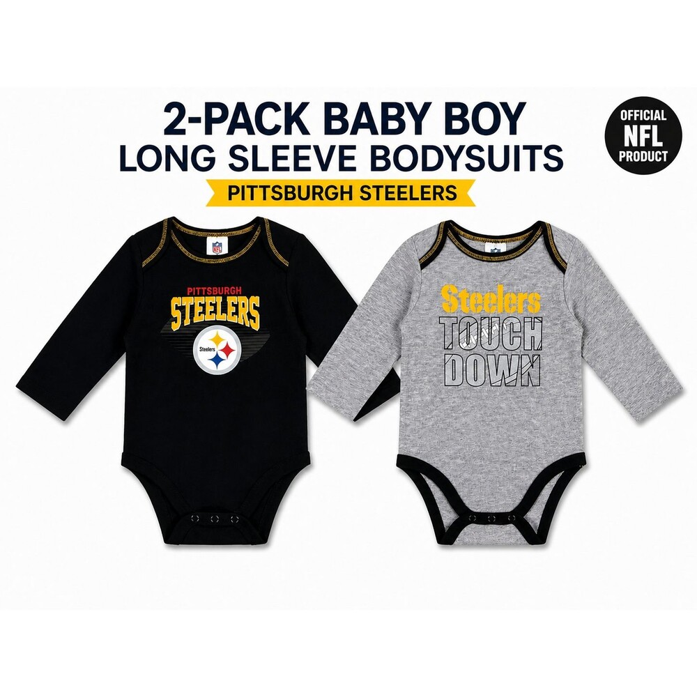 NEW NWT NFL Lot Pittsburgh Steelers Baby Boy Bodysuits Football 0-3  months